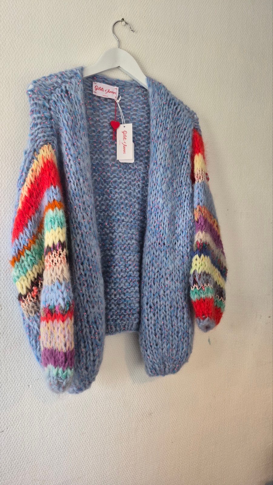 Gilets d'Anvers/les tricots d'o handgemaakt vest - Nieuw TU, Maat 38/40 (M), Gilets d'Anvers, Blauw, Nieuw