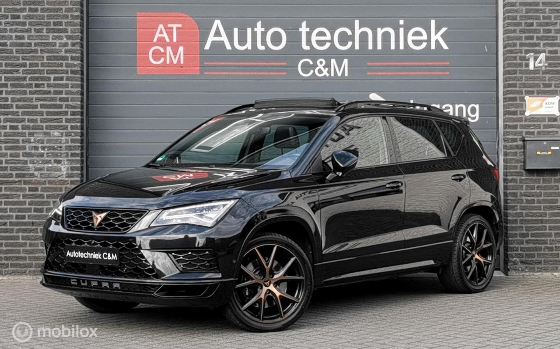 CUPRA Ateca 2.0 TSI 4DRIVE/DSG/300PK/PANO/DCC/ACC/360/BOMVOL, Automaat, Zwart, 4 cilinders, 1984 cc