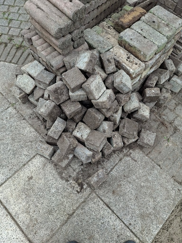 Gratis af te halen ca. 400 st Trommelsteen 10x10x6, Ophalen, Gebruikt, Overige typen, Minder dan 5 m²