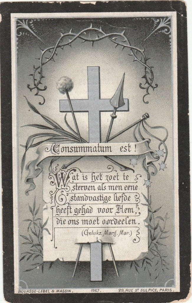 gouda-maastricht-maria c cuijpers-van velzen-1904, Ophalen of Verzenden, Bidprentje