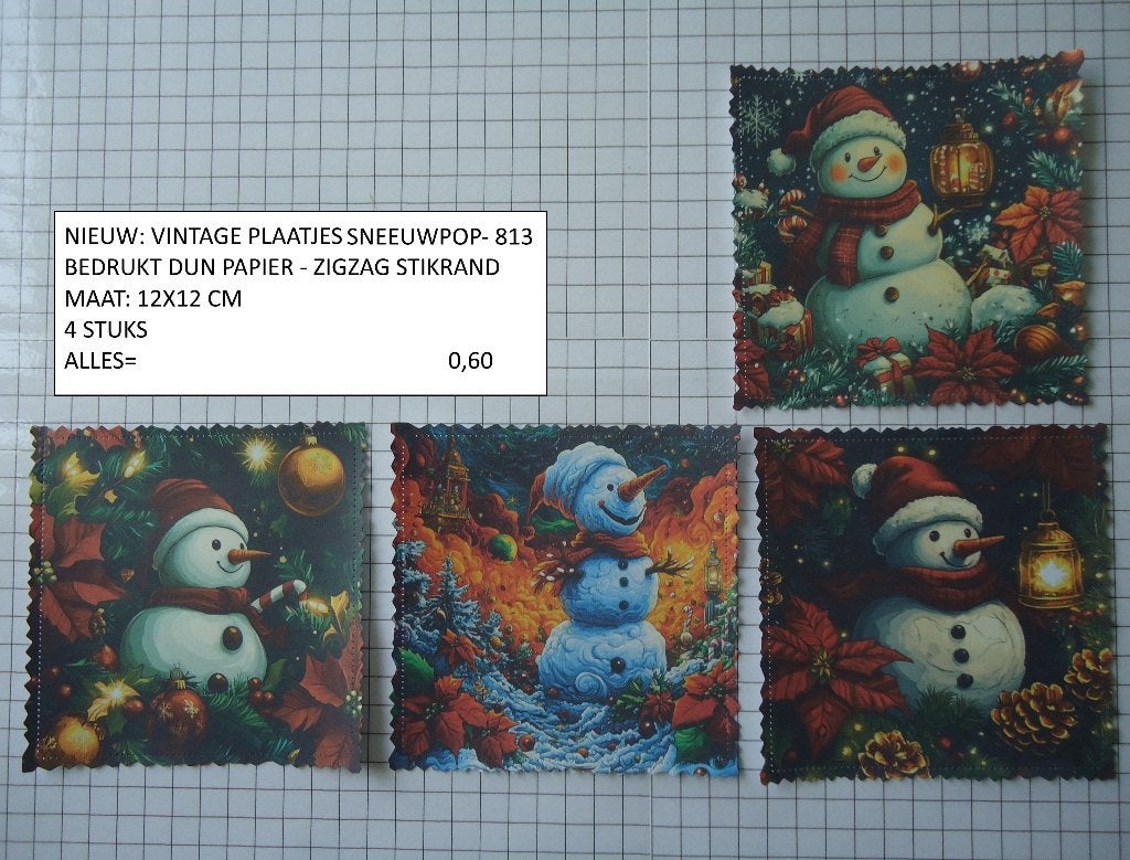 ⚠️nu 0,25: plaatjes sneeuwpop 813 ( alleen verzenden, Ophalen, Nieuw, Kerst, Knipvel