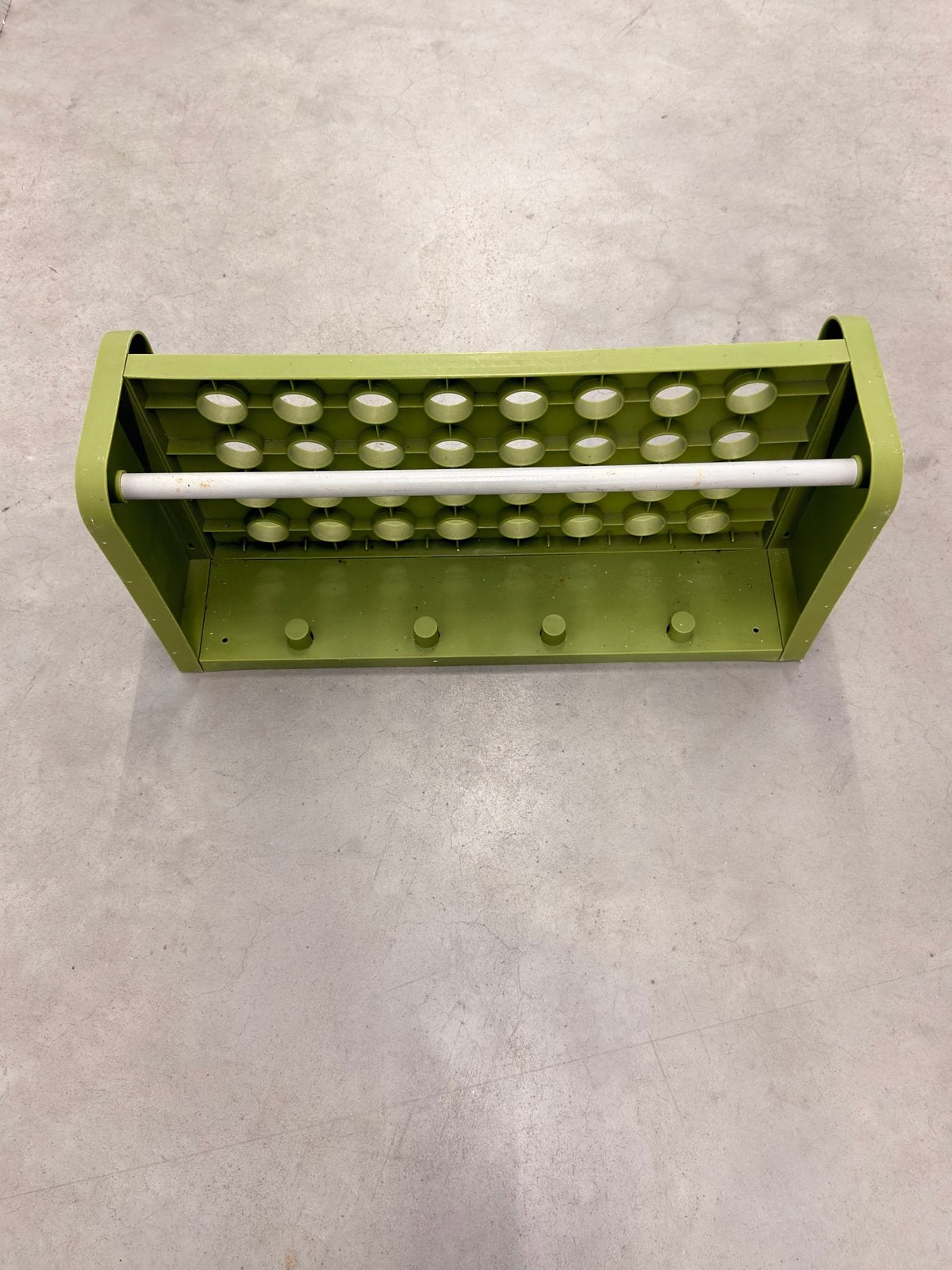 Vintage IKEA JAKT wandrek/hoedenplank olijfgroen, Wandkapstok, Kunststof, Gebruikt, Ophalen of Verzenden