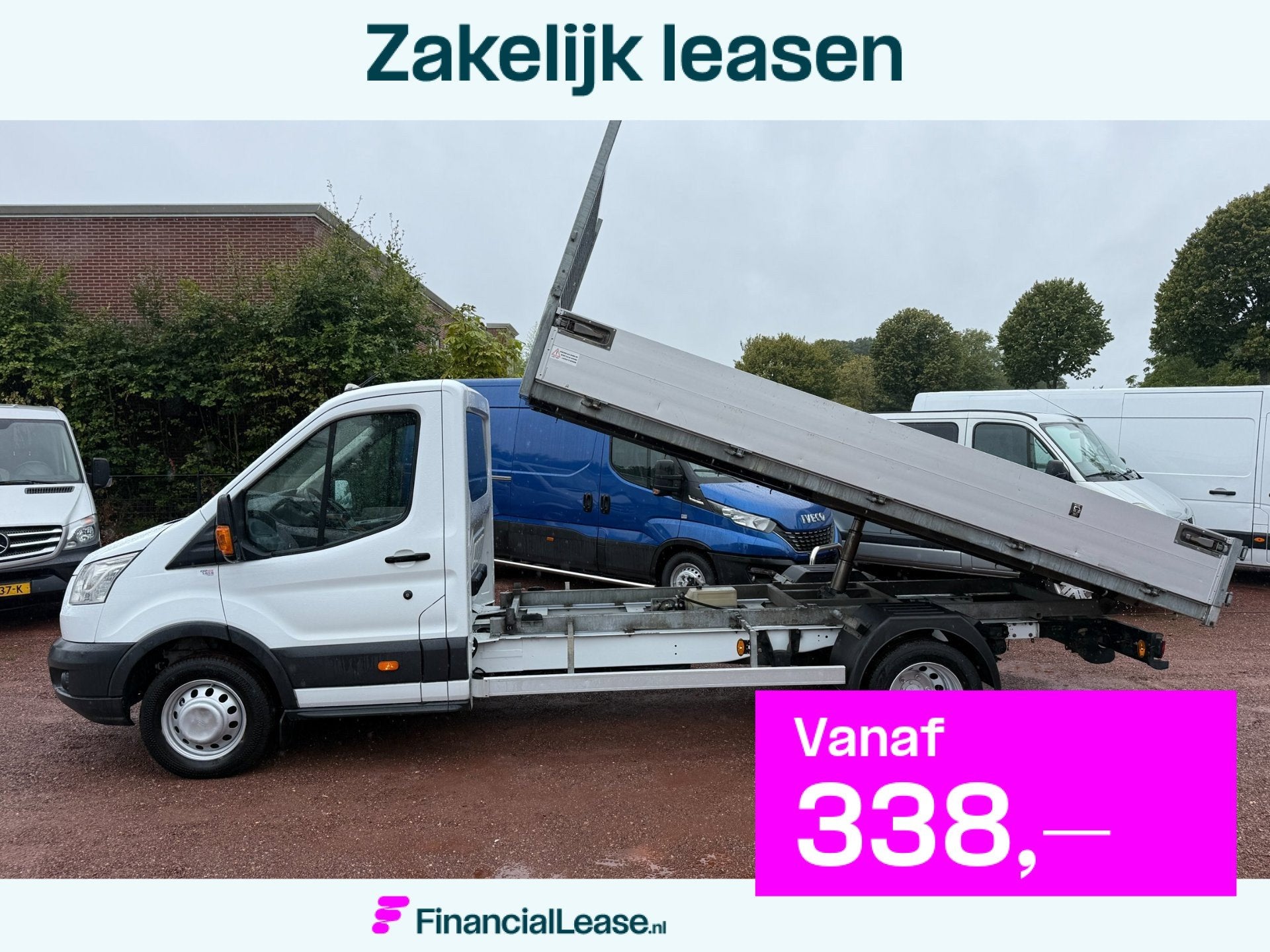 Ford Transit 350 2.0 TDCI EURO 6 N1 Kipper 410x215 Open Laad, 13 km/l, Achterwielaandrijving, Euro 6, 4 cilinders