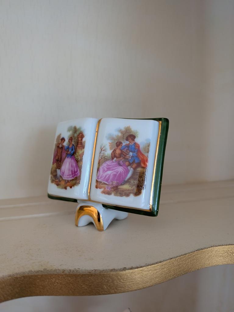Vintage Goudeville Limoges Porseleinen Boekje, Ophalen of Verzenden