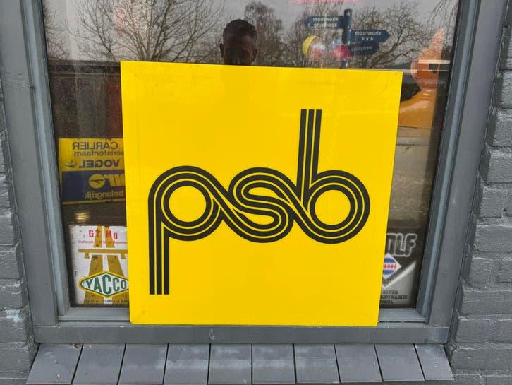 Vintage PSB Lichtbak plaat - Reclamebord, Verzamelen, Ophalen, Reclamebord, Gebruikt, .