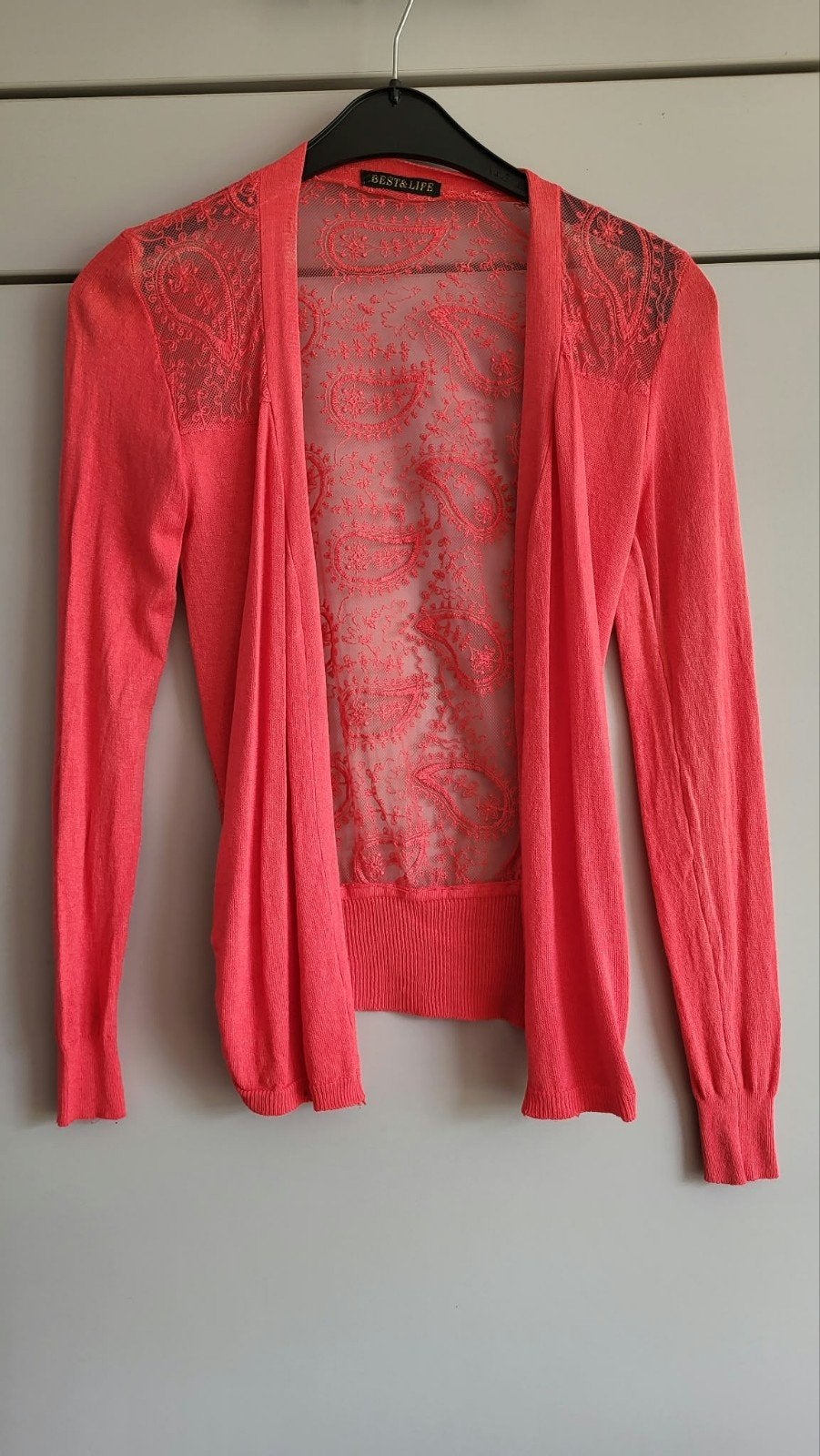 Koraalkleurige set - jurk en vestje S/M, Ophalen of Verzenden, Zo goed als nieuw, BEST&LIFE, Knielengte