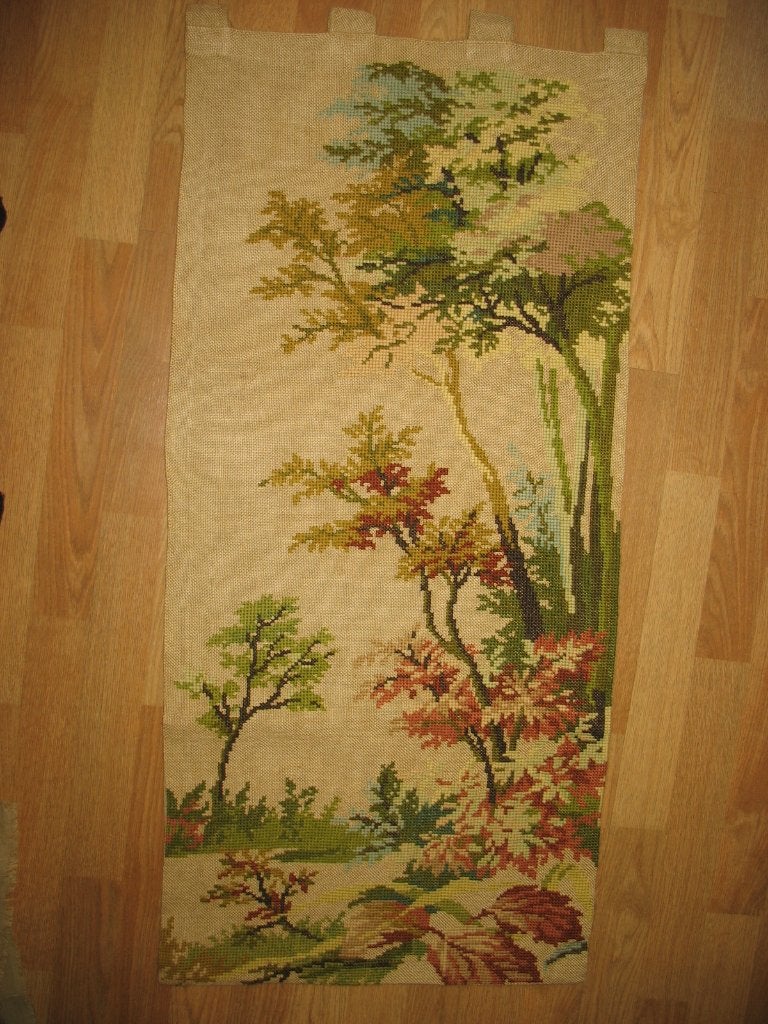 Geborduurd Wanddecoratie Kleed Herfstbladeren ( nr 2*) Vinta, Ophalen, Zo goed als nieuw, Handgemaakt, Wandkleed