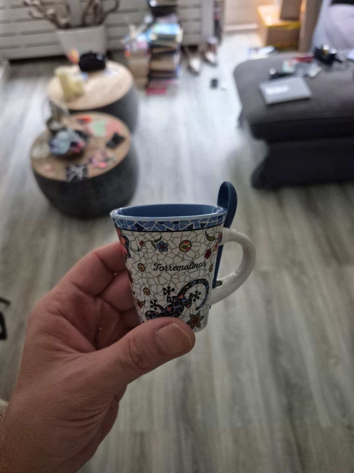 Espressokopje Torremolinos met hagedis en lepel, Ophalen of Verzenden