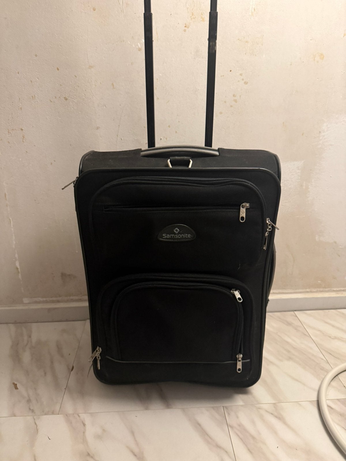 Samsonite Zwarte Koffer met Wieltjes en Uitschuifbare Handgr, 30 cm of meer, Gebruikt, Zwart, Ophalen of Verzenden