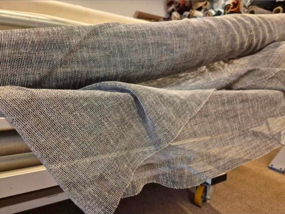 Design stof vitrage grijs ( rock ) kamerhoog met loodveter, Vitrage, Loodveter, Ophalen of Verzenden, Polyester