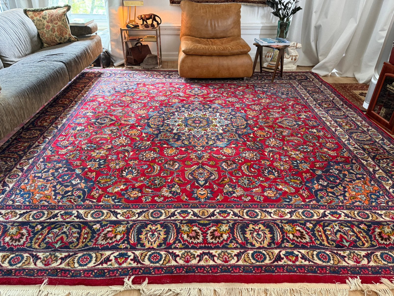 Groot handgeknoopt Perzisch Mashad tapijt 300 x 290 cm