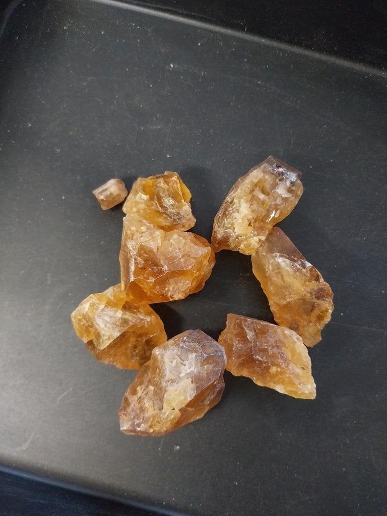 Lot van oranje calciet, Ophalen of Verzenden, Mineraal