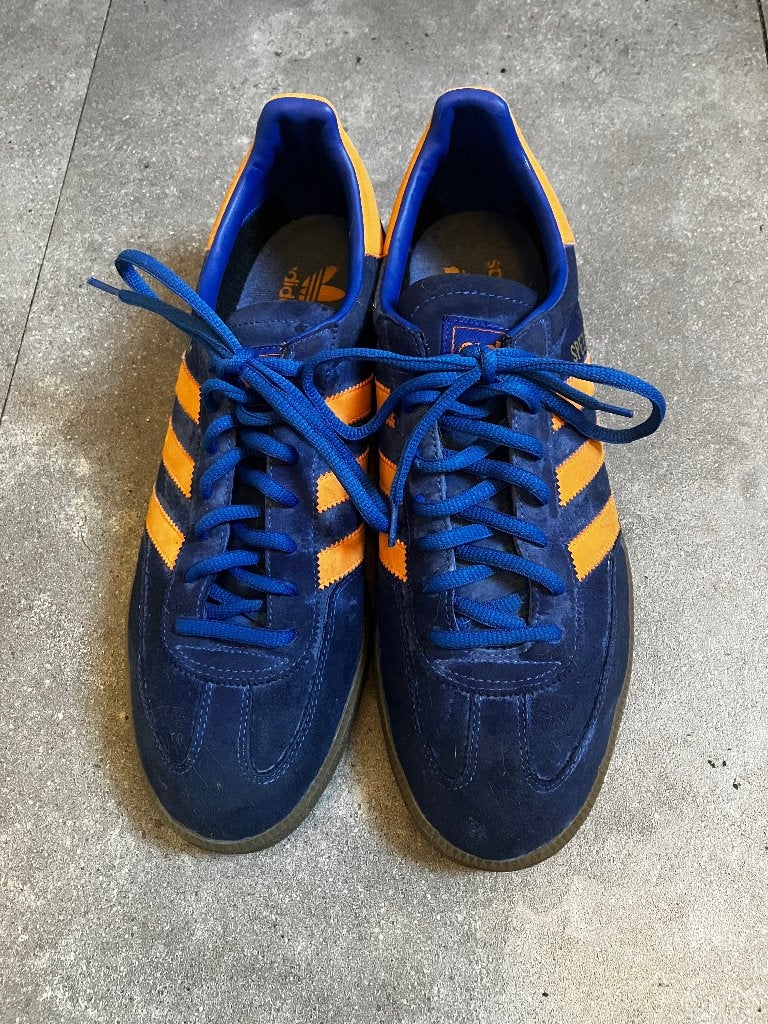 Adidas Spezial gympen, blauw/oranje maat 46 (valt als 45), Blauw, Ophalen of Verzenden, Adidas, Sneakers of Gympen