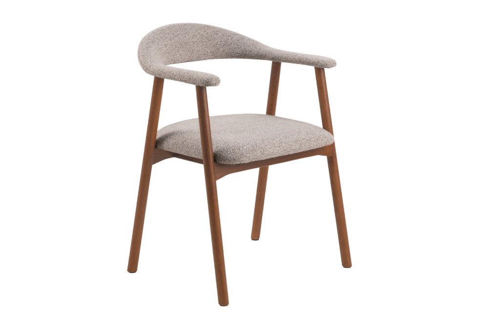 by fonQ Nordic Eetkamerstoel Walnoot Greige | €189 p stuk nu, Byfonq, Bruin, Byfonq, Nieuw