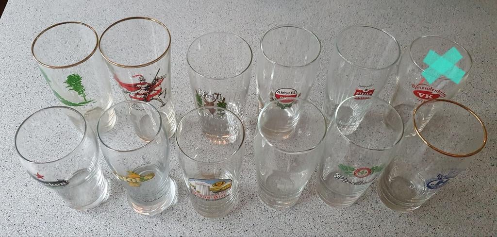 11 verschillende leuke bierglazen oa Ivanhoe, Sjoes, Hirfch, Ophalen of Verzenden, Zo goed als nieuw, Glas of Glazen, Overige merken