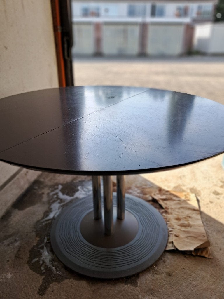 Leolux Trias Uitschuifbare Eettafel (Hugo de Ruiter), Ophalen, Gebruikt, Design vintage modern, Rond