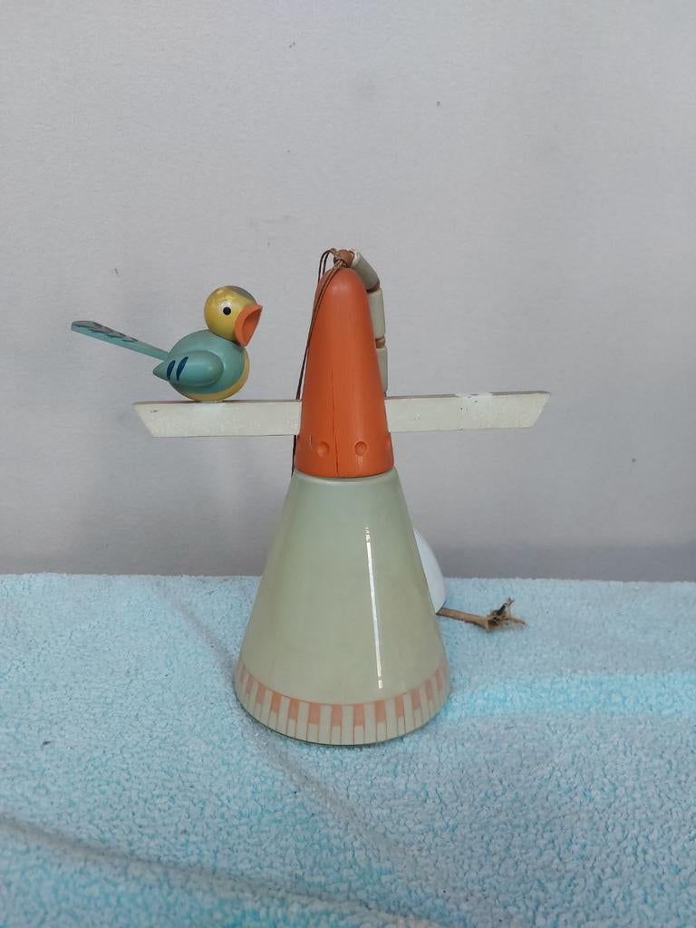 Hanglamp met vogel. Jaren '50-'70. Helaas niet meer compleet, Ophalen