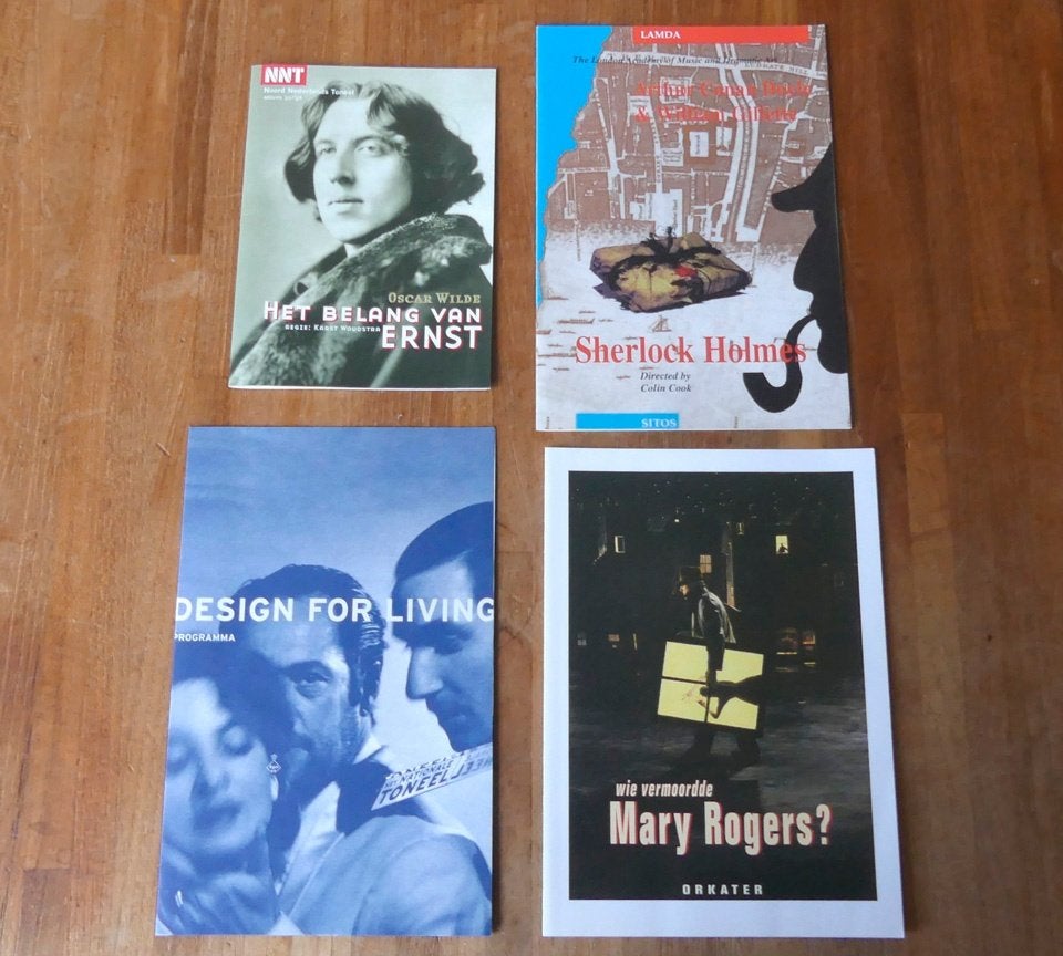 Theaterprogramma's Noël Coward Oscar Wilde Orkater Sherlock, Ophalen of Verzenden, Zo goed als nieuw, Boek, Tijdschrift of Artikel