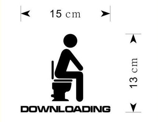 WC Sticker 'Downloading' - Humoristisch, Ophalen of Verzenden, Nieuw