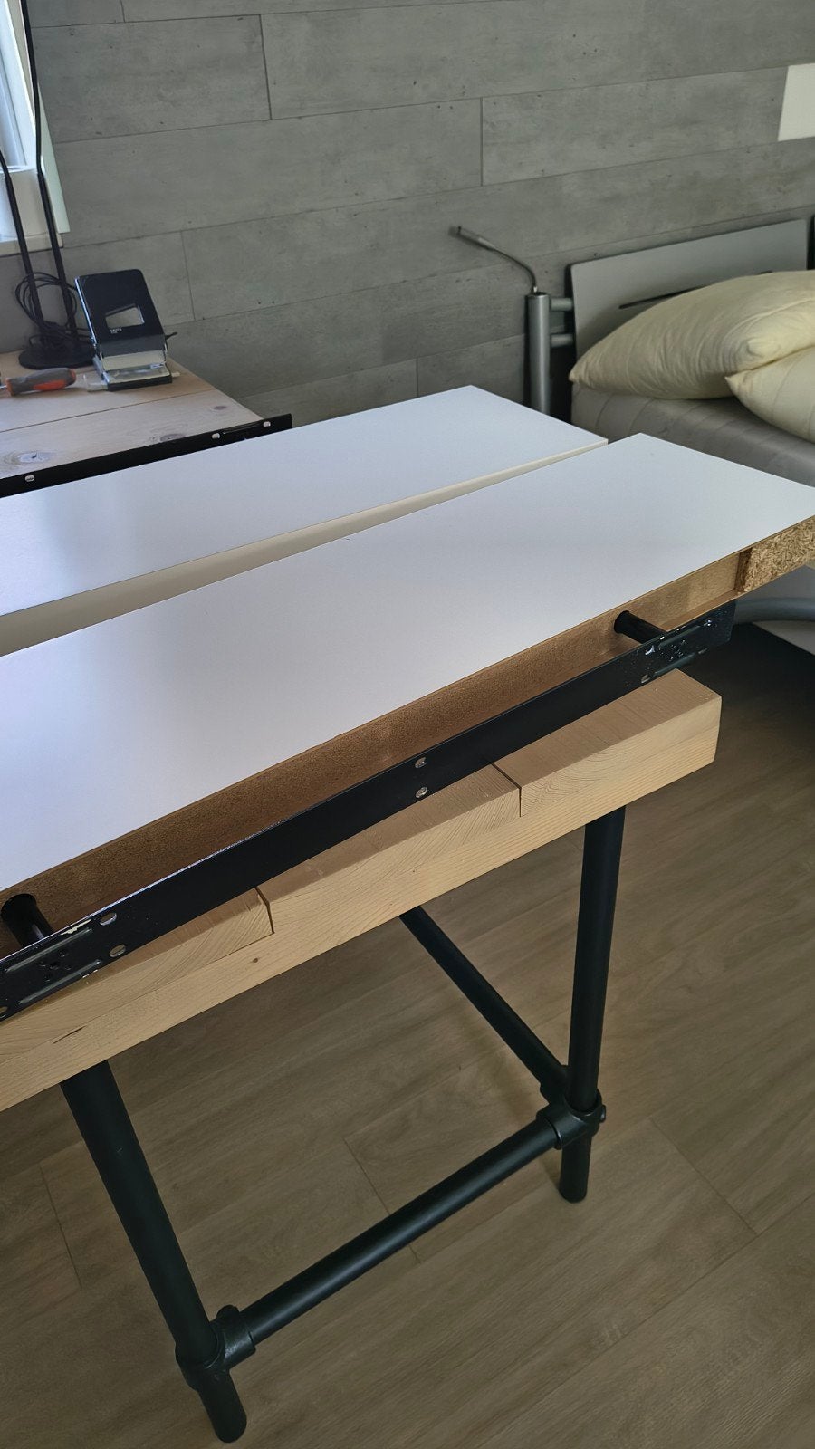 Ikea Lack wandplanken wit 110x26 cm met ophangsysteem, Ophalen of Verzenden, Gebruikt
