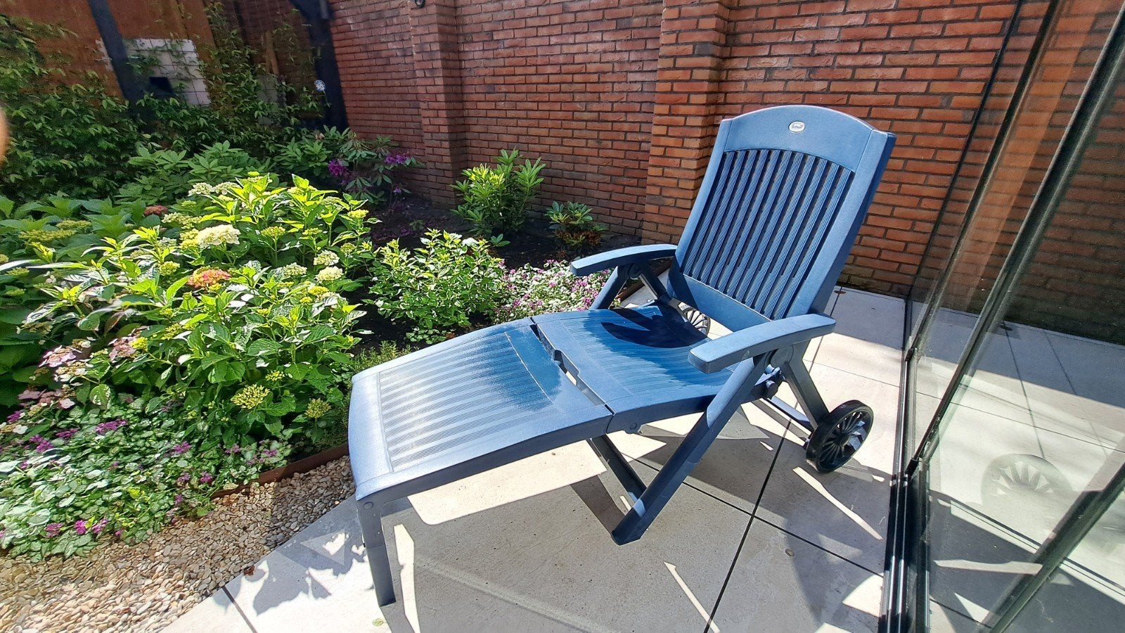 Hartman Florion ligbed donkerblauw, Ophalen, Kunststof, Verstelbaar