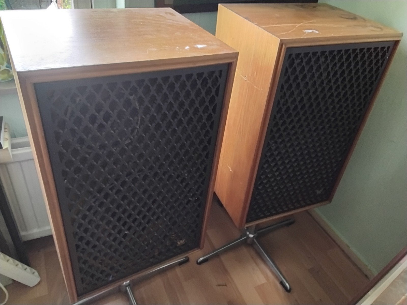 Wharfedale Super 60 Vintage  Luidsprekers speakers boxen, Ophalen, Vloerstaande luidspreker, Gebruikt, Inclusief standaarden