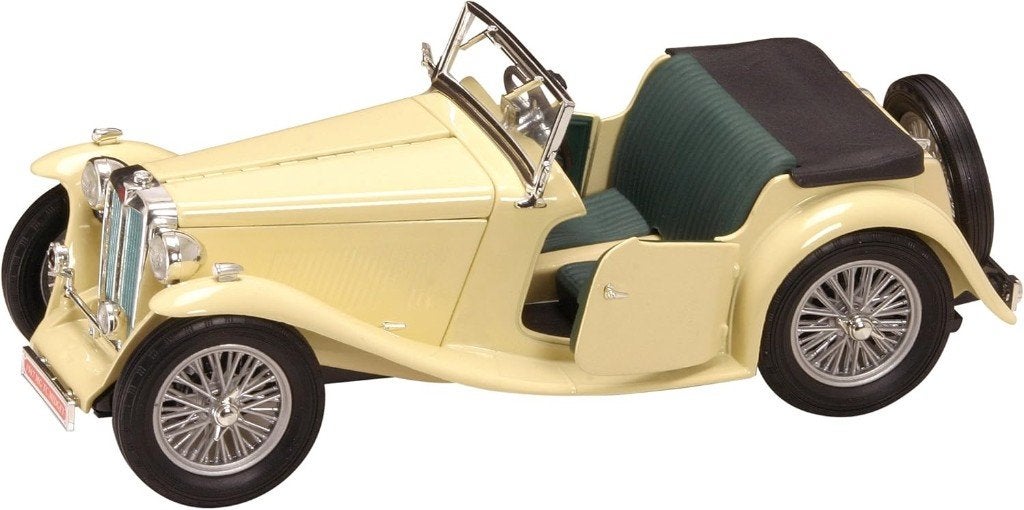 MG TC Midget kleur lichtbeige RHD 1947  LUCKY DIECAST 1:18, Ophalen, Nieuw, Auto, Overige merken