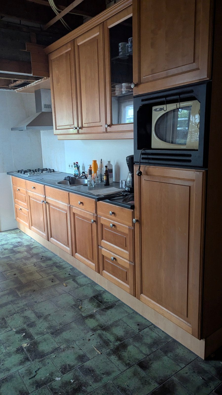Keuken massief houten frontjes, Huis en Inrichting, Ophalen, Gebruikt, Overige kleuren, Graniet of Steen