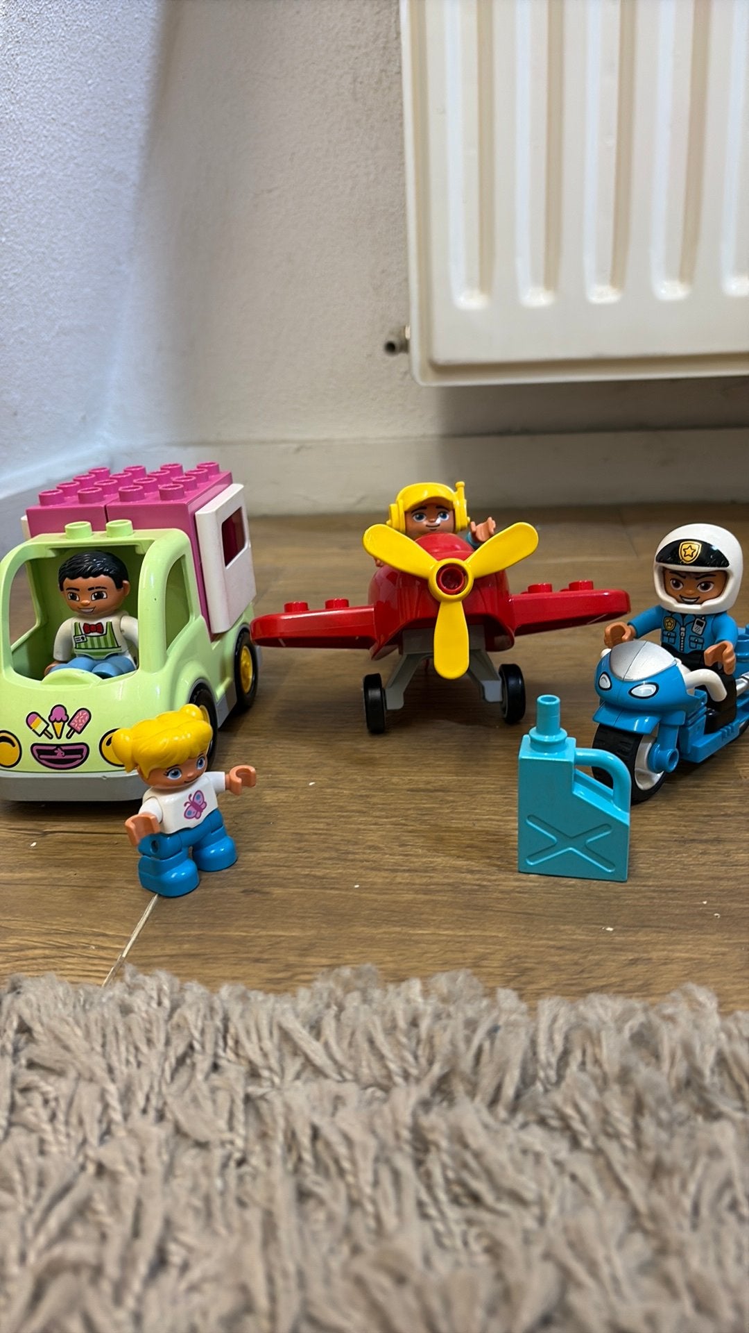 Ijskraam, vliegtuig en een motor, Ophalen, Gebruikt, Duplo