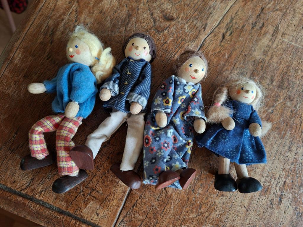 4 Käthe Kruse poppenhuis popjes hout, Ophalen of Verzenden, Gebruikt