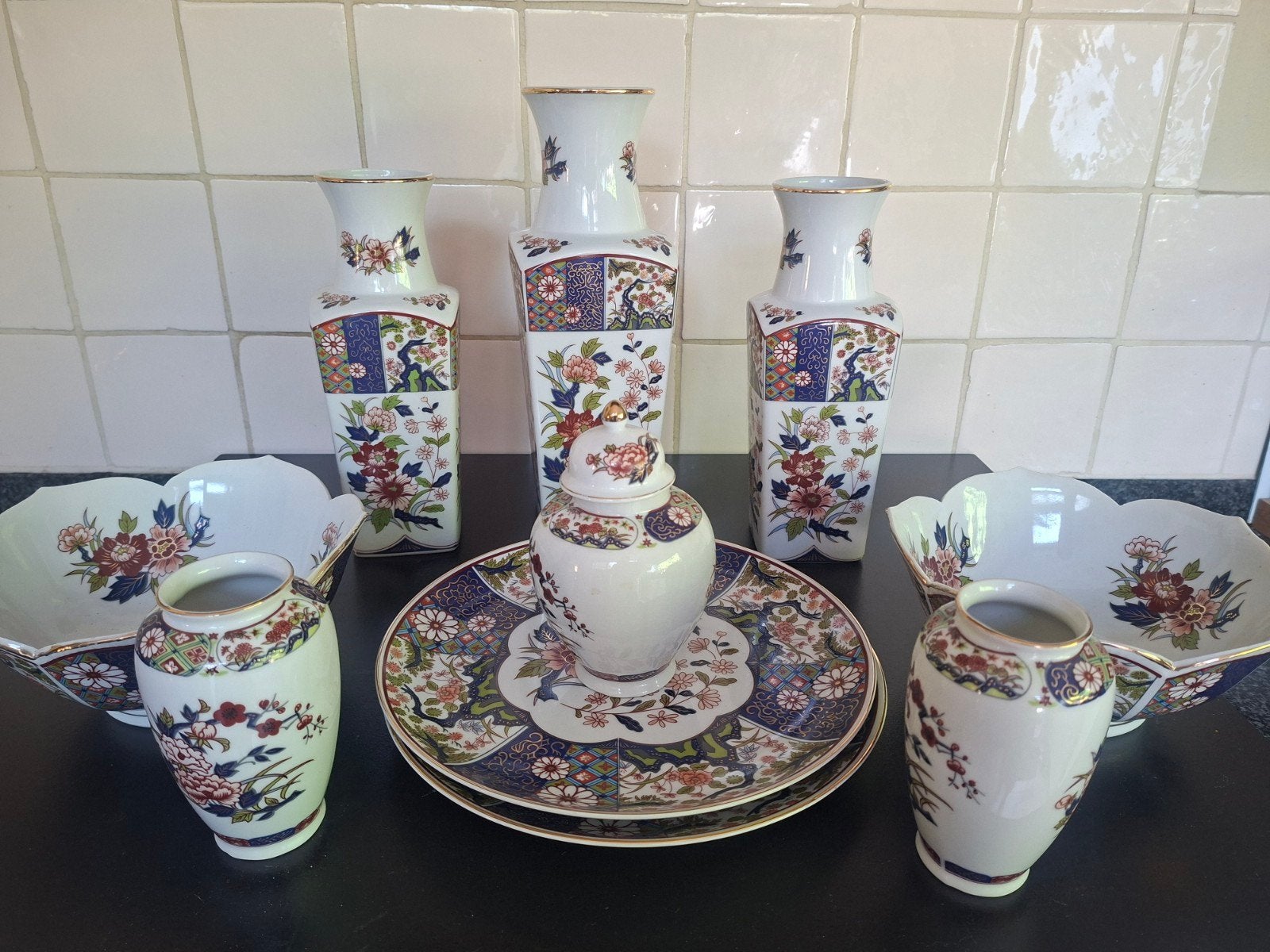 Japanse Imari set, Ophalen of Verzenden