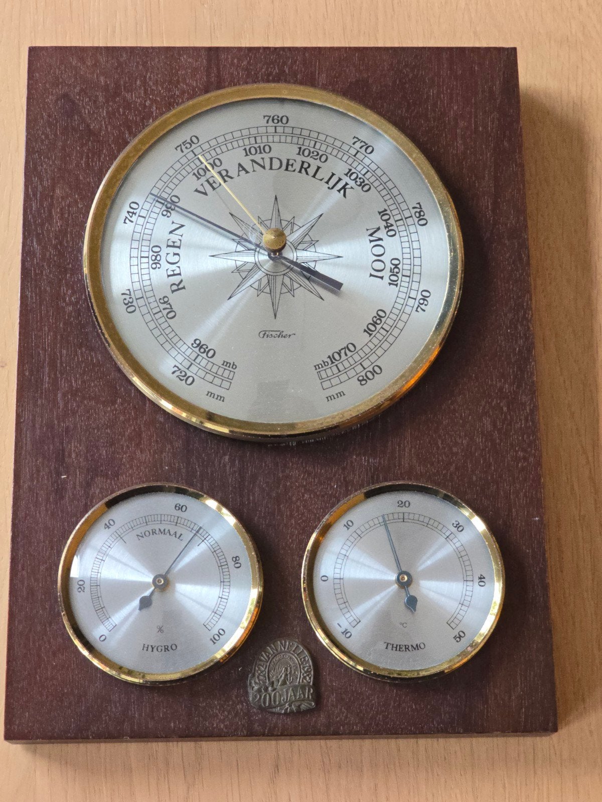 vintage Fischer weerstation '82 made for Van Nelle Rotterdam, Ophalen of Verzenden, Zo goed als nieuw, Weerstation