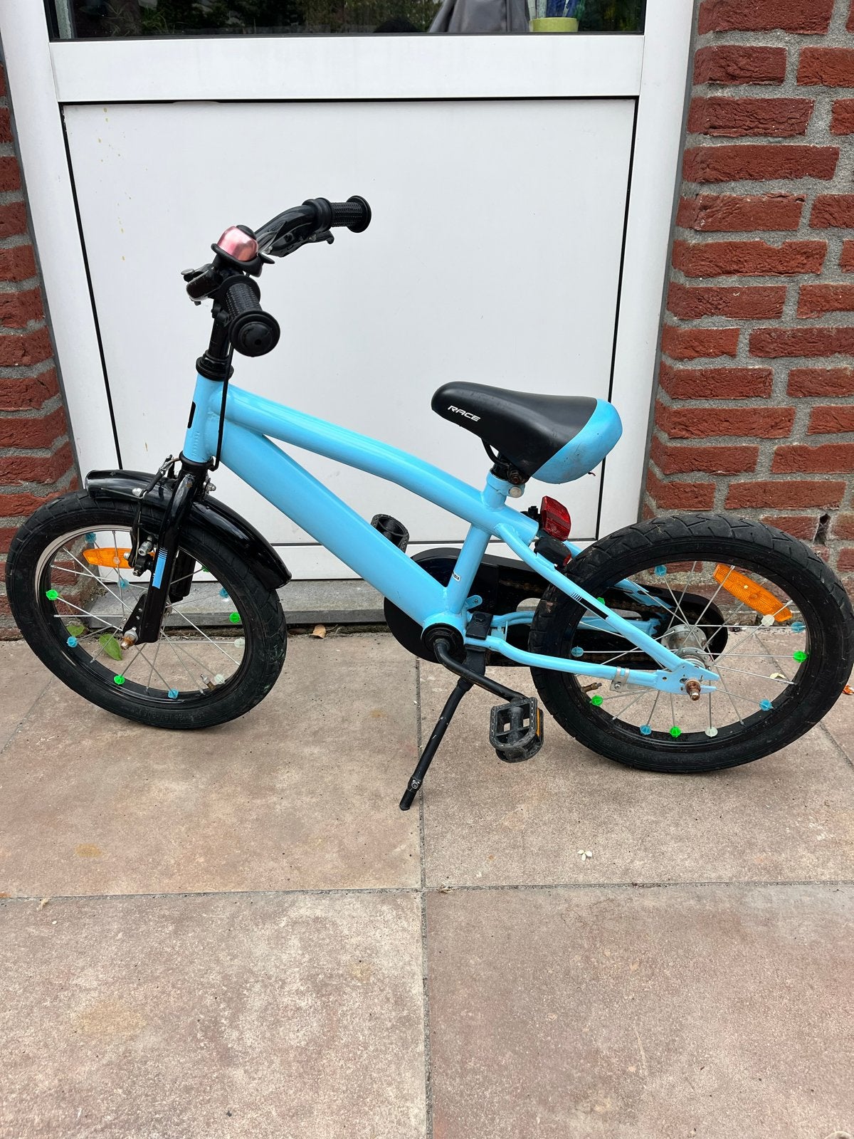 Kinderfiets 16 inch blauw, Ophalen of Verzenden, Gebruikt, Terugtraprem, 16 tot 20 inch