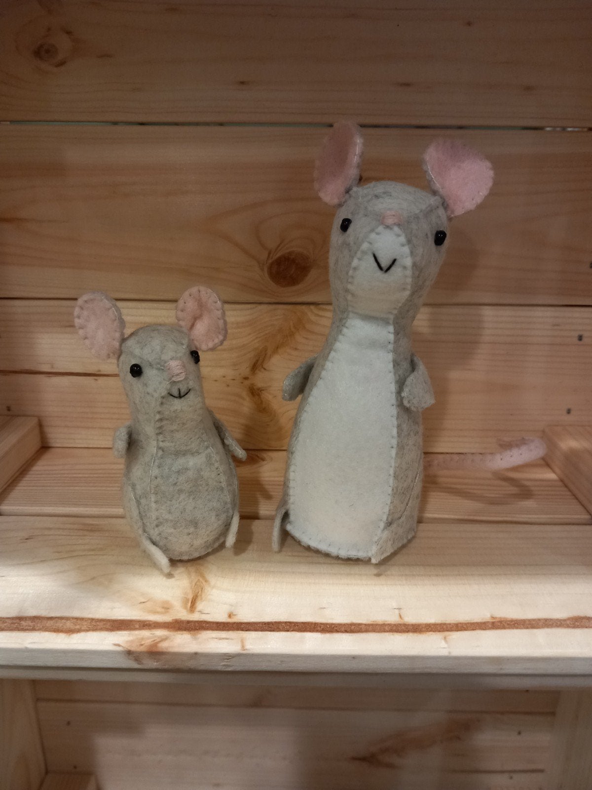 Grote en Kleine Muis van Wolvilt - Handgemaakt, Ophalen of Verzenden, Nieuw, Figuurtje(s), Wolvilt