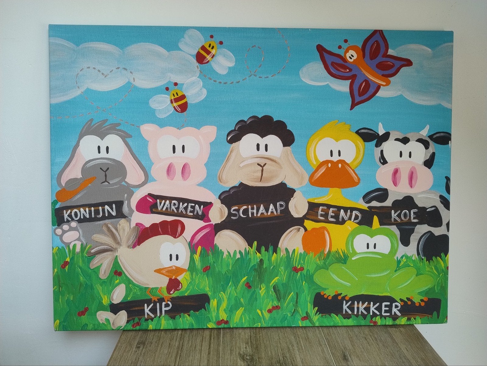 Schilderij Boerderij dieren canvas 60x80 cm, Ophalen of Verzenden