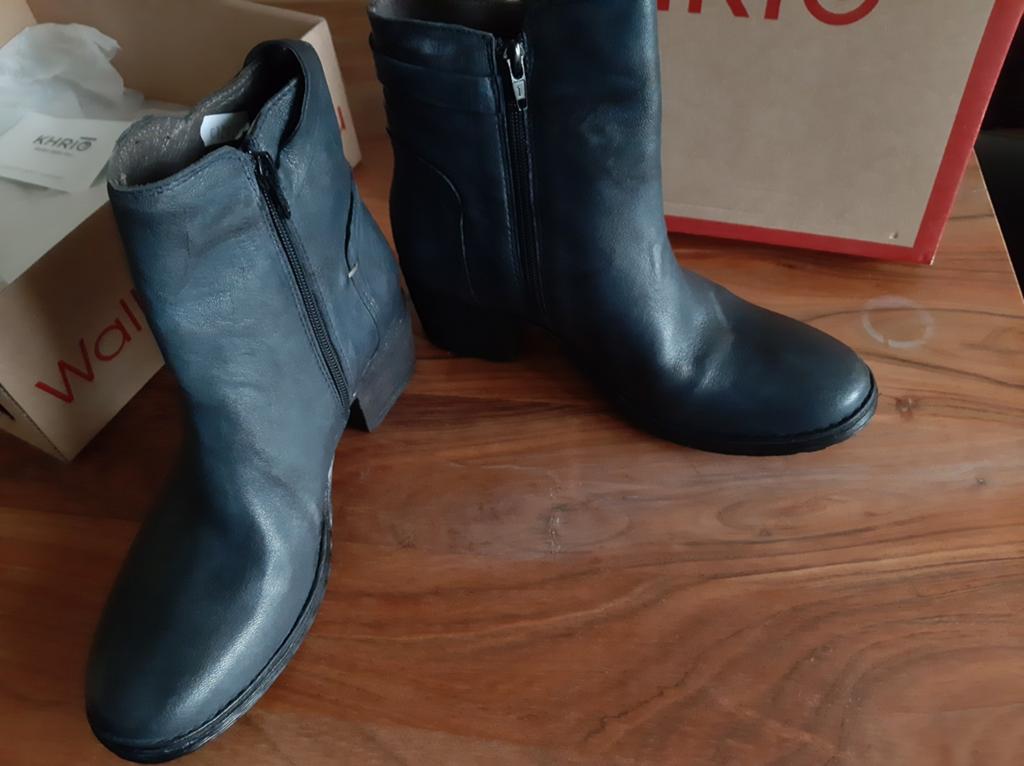 Khrio Zaffiro Leren Enkellaarzen Maat 40, Khrio, Blauw, Lage of Enkellaarzen, Info@khrio.com