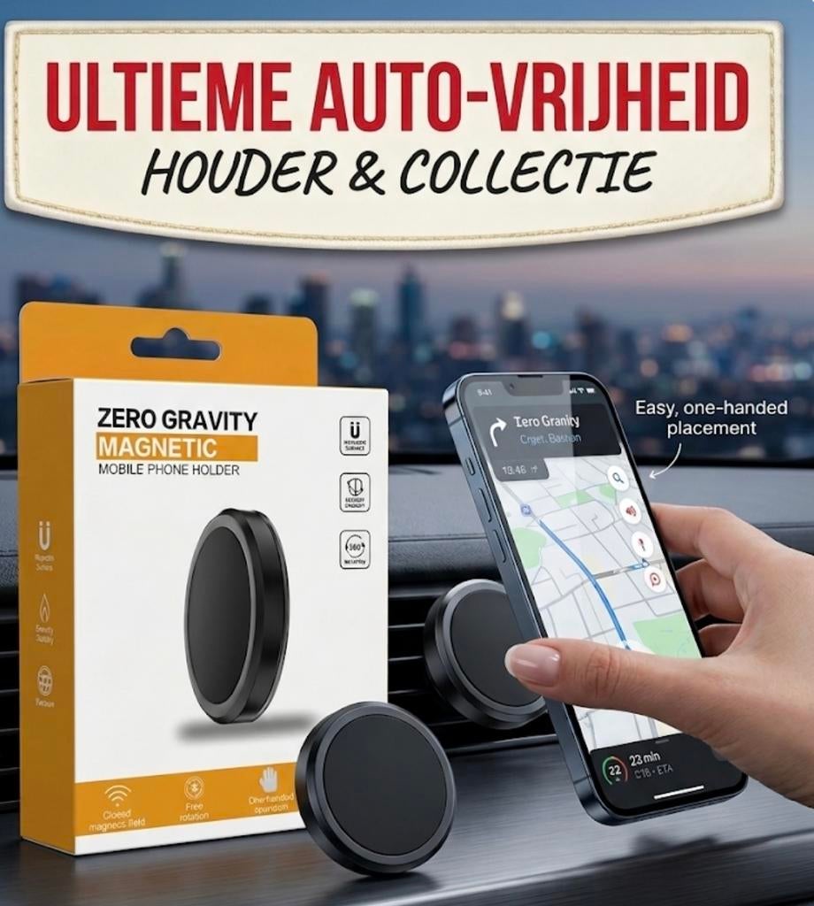 Magnetische Telefoonhouder Auto - Zero Gravity - 360, Ophalen of Verzenden, Nieuw, Auto