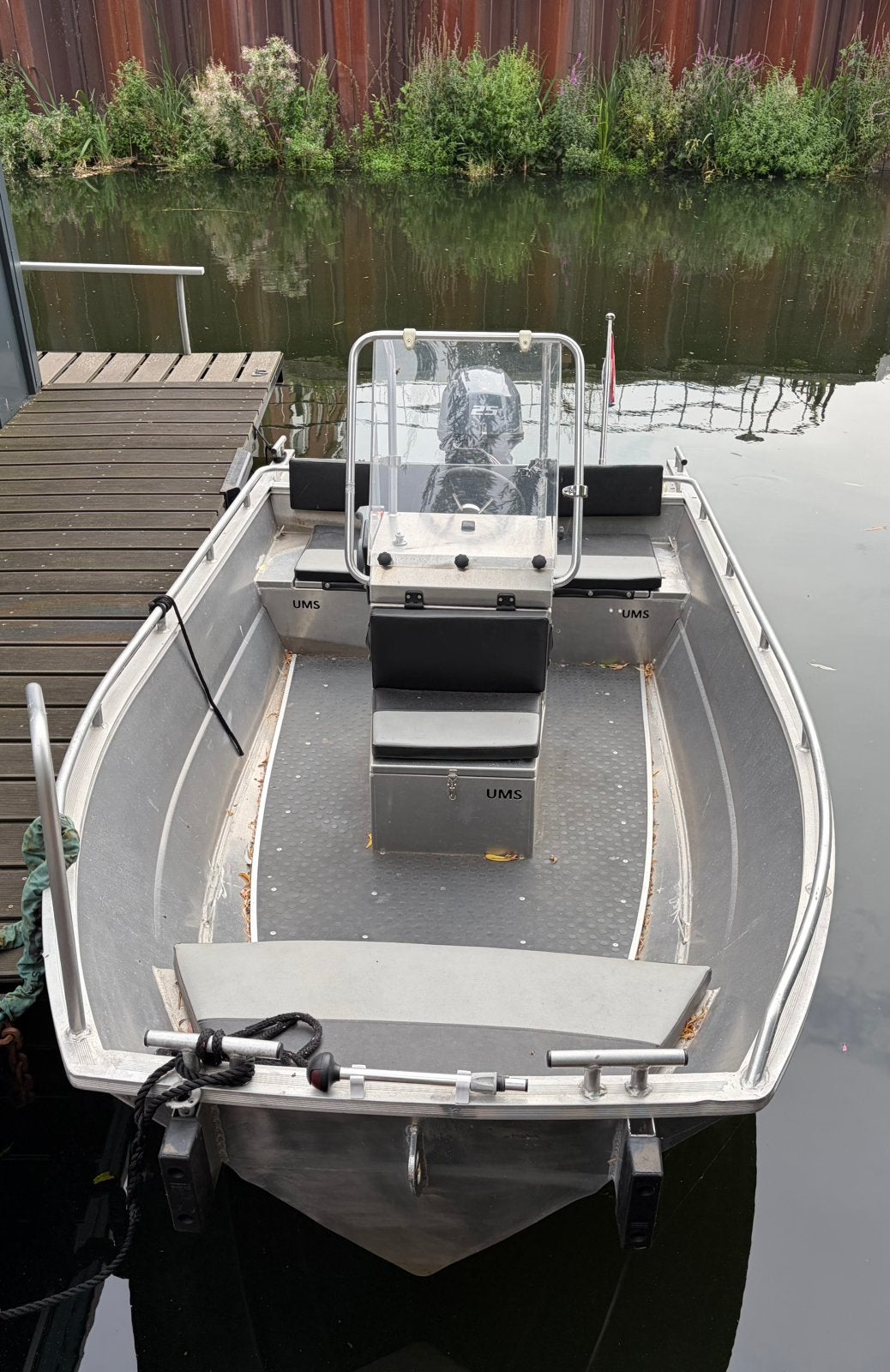 Aluminium UMS425 allround boot 25 pk, Watersport en Boten, Vis- en Consoleboten, 4 m, Elektrische start, Aluminium, Zo goed als nieuw