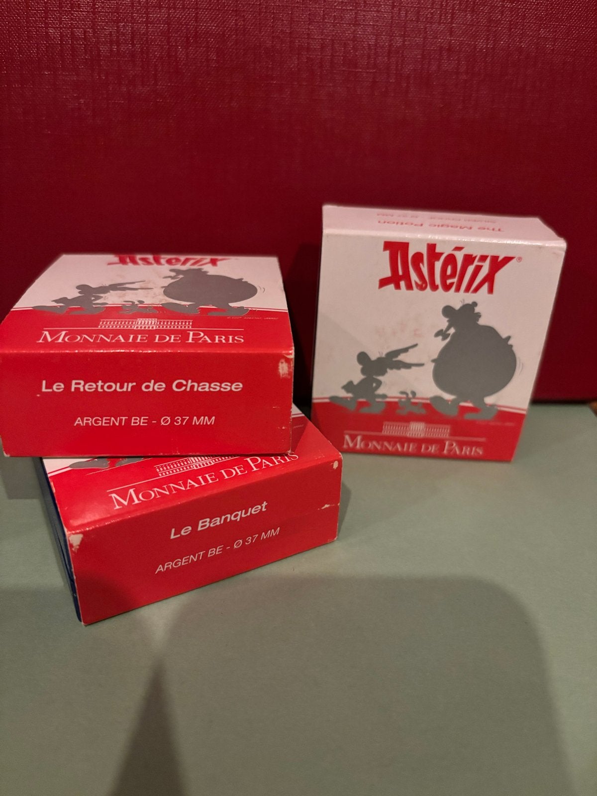 Asterix zeldzaam Monnaie Paris Zilveren euro Munten 3 Stuks, Ophalen, 1 euro, Setje, Zilver