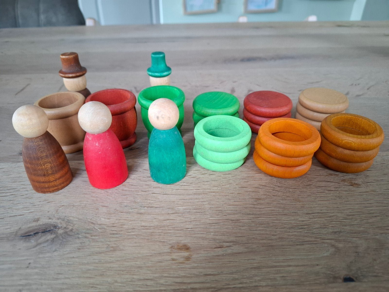 Grapat Nins met potjes en munten - Herfstset (mist rood), Ophalen of Verzenden, Gebruikt, Bouwen
