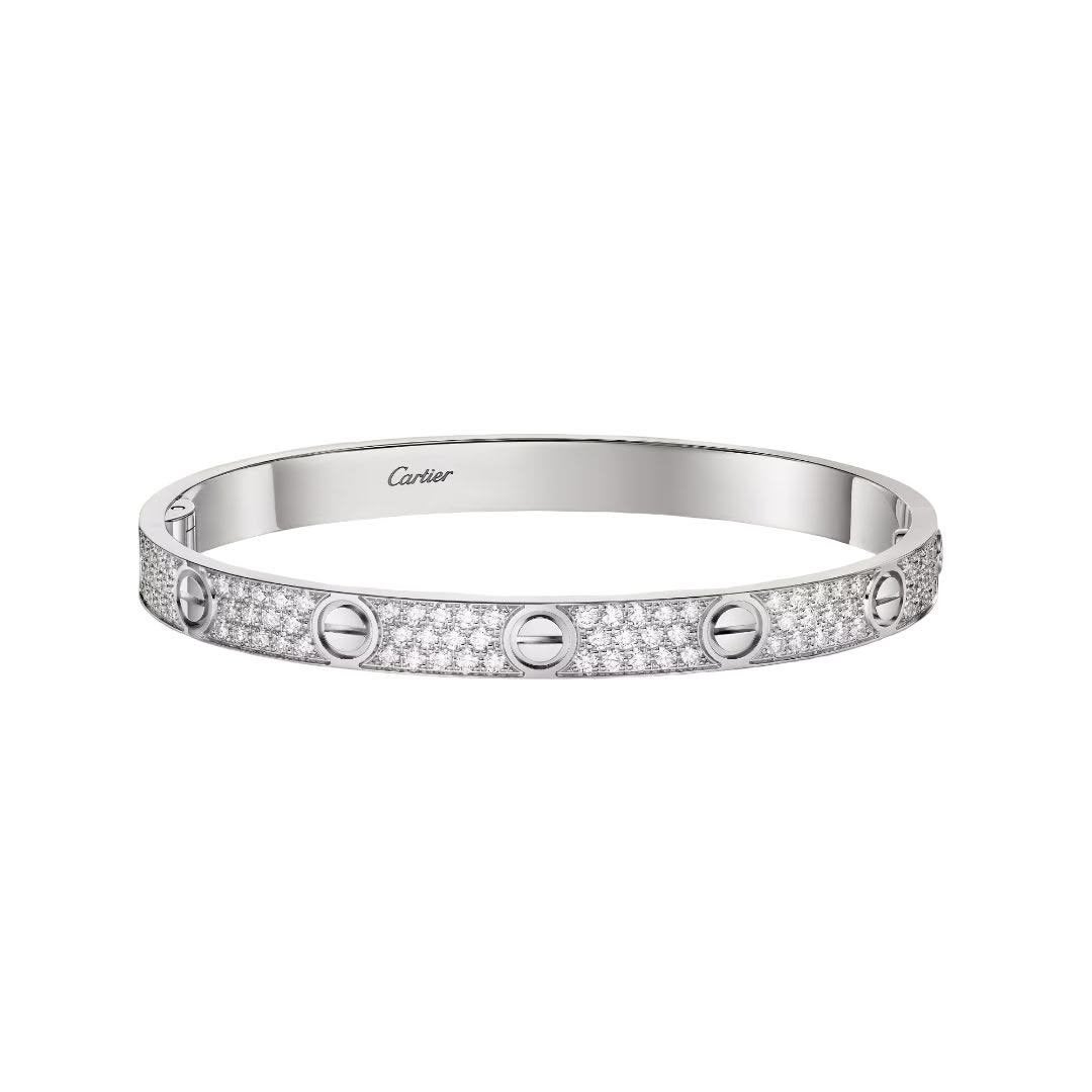 Cartier Love Armband met Diamanten 150€, Met kristal, Ophalen of Verzenden, Zo goed als nieuw, Zilver