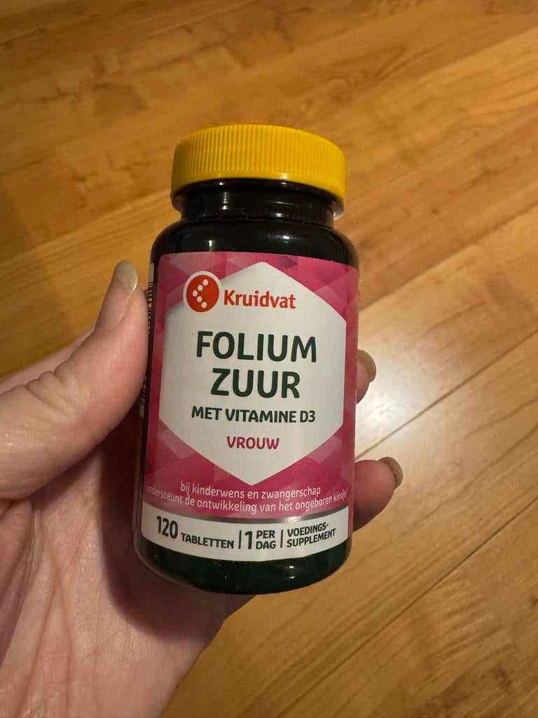 Kruidvat foliumzuur met vitamine D3, Sport en Fitness, Gezondheidsproducten en Wellness, Ophalen of Verzenden, Gebruikt, Overige typen