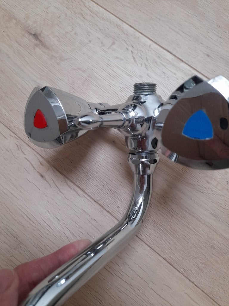 Grohe Douchekraan/ badmengkraan + omstelknop - LET OP:12 cm!, Ophalen of Verzenden, Gebruikt, Chroom, Kraan