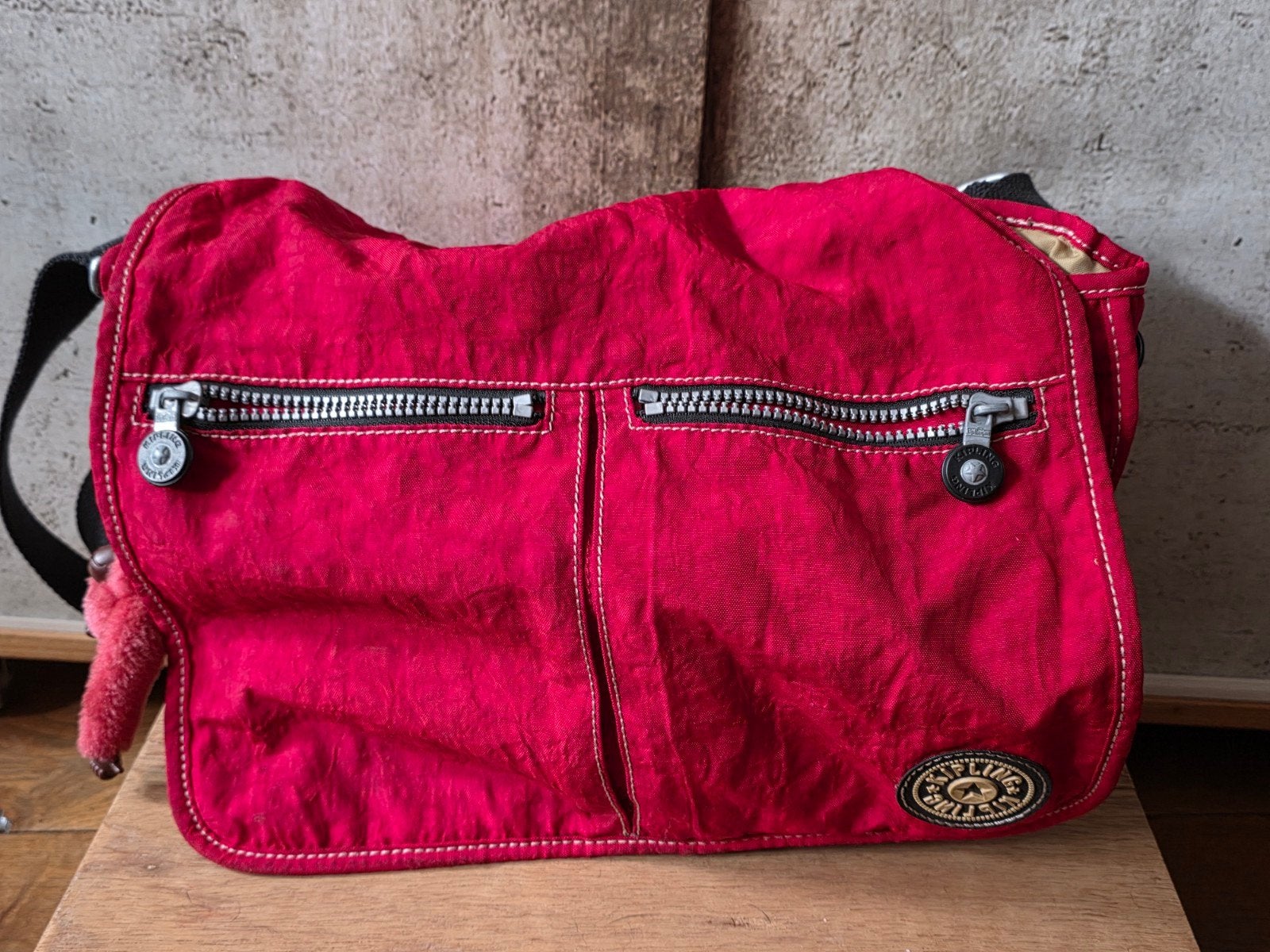 Kipling Schoudertas Rood met bijpassende portemonnee, Ophalen of Verzenden, Gebruikt, Rood, Schoudertasje