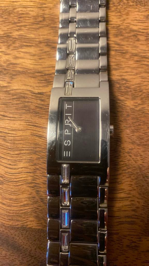 Esprit dames horloge met strass, Sieraden, Tassen en Uiterlijk, Horloges | Dames, Gebruikt, Staal, Ophalen of Verzenden, Met strass