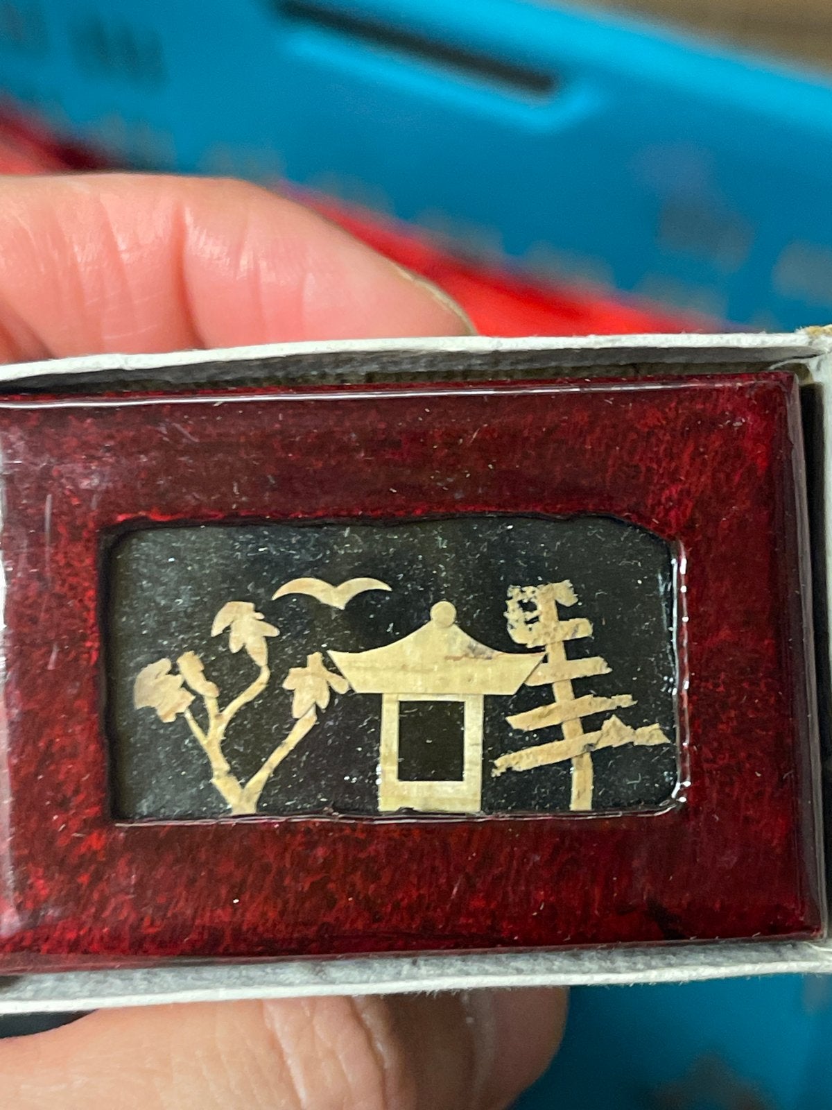 Vintage Japanse Lakdoosje met Parelmoer Inlegwerk, Antiek en Kunst, Ophalen of Verzenden