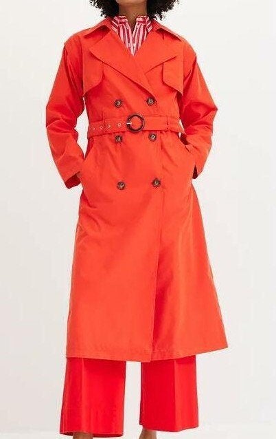 Trenchcoat jas in rood afritsbaar kort lang maat 46, Bonprix, Maat 46/48 (XL) of groter, Nieuw, Ophalen of Verzenden