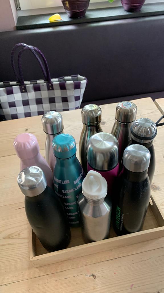 Stalen drinkflessen, Sport en Fitness, Bidons, Ophalen of Verzenden