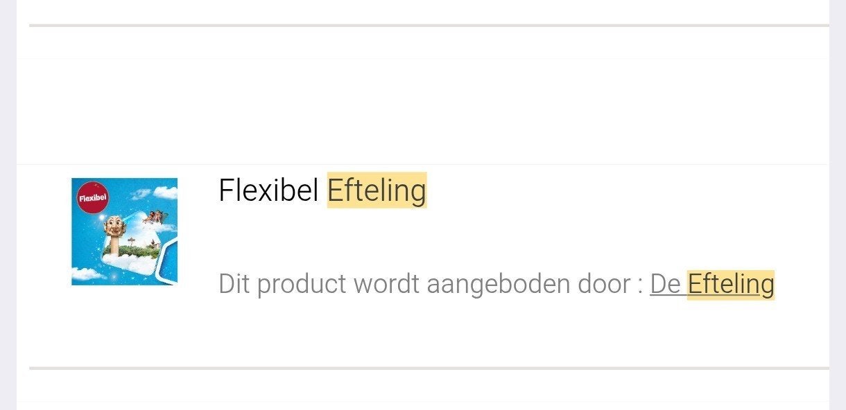 1x Flexibel ticket voor efteling, Eén persoon, Ticket of Toegangskaart