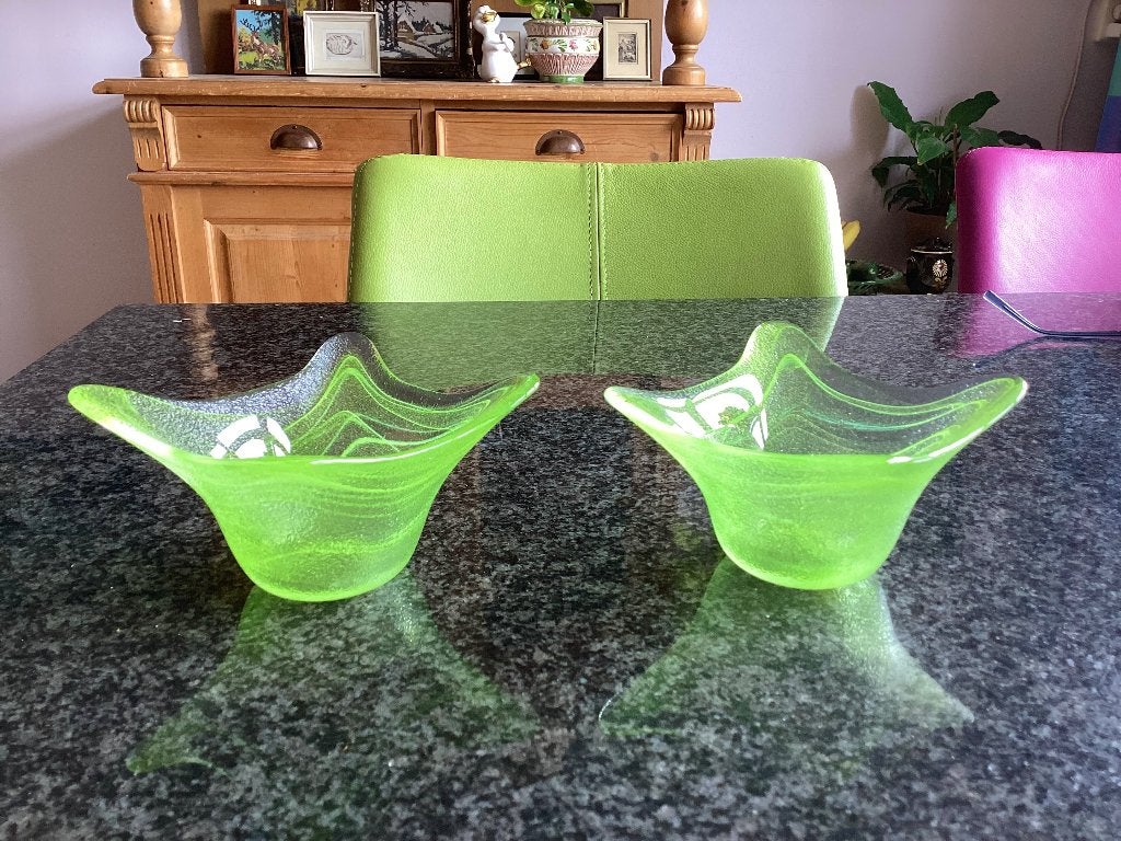 Kandelaar, glas, Nybro, Zweden, handgemaakt, vintage, Antiek en Kunst, Ophalen, Glas